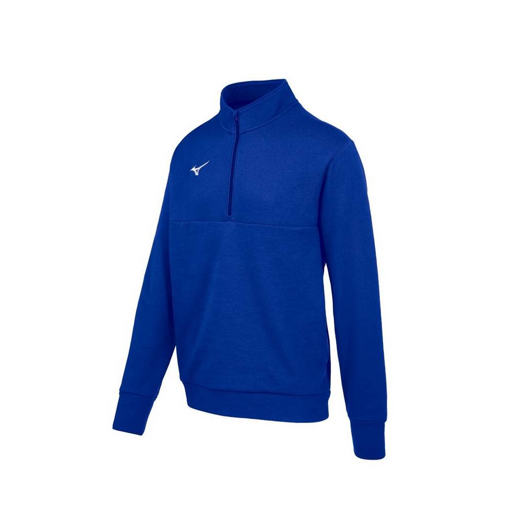 Panske Pulóver Mizuno MZ1 1/4 Zip Fleece Kráľovská Modrá Vypredaj WSZH16947
